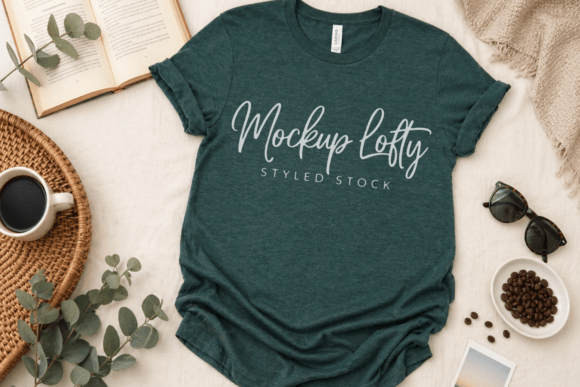 BC3001 Heather Forest Flat Lay Mockup: A Modern Solution for Professional Design Presentations
