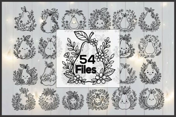 Cute Pear Floral SVG Bundle