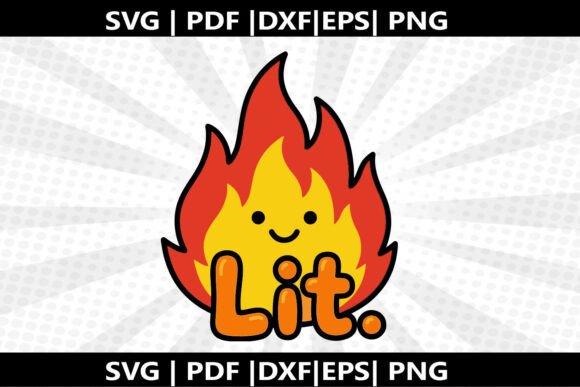 Fire Flame LIT SVG Cricut Cut File: A Versatile Design for Creative Projects