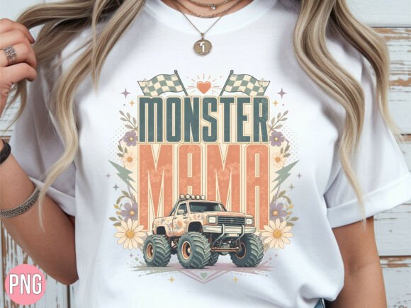Floral Retro Monster Mama PNG: A Versatile Digital Design for Creative Enthusiasts