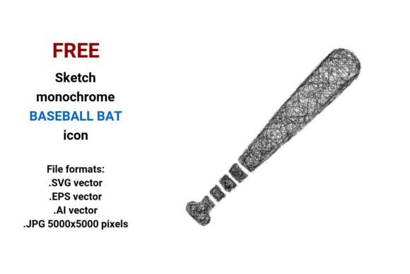 FREE Sketch Baseball Bat Icon: A Strategic Tool for Design and Branding