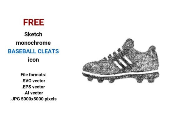 FREE Sketch Baseball Cleats Icon: A Versatile Design Asset