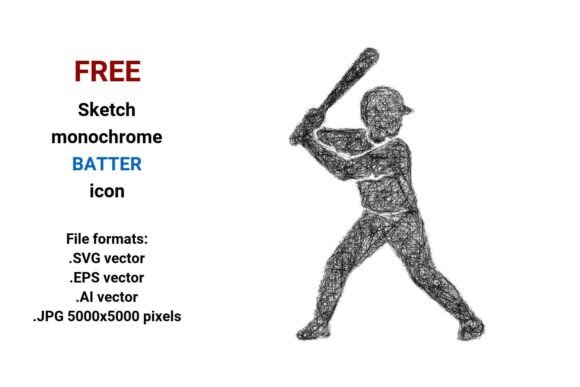 Free Sketch Batter Icon
