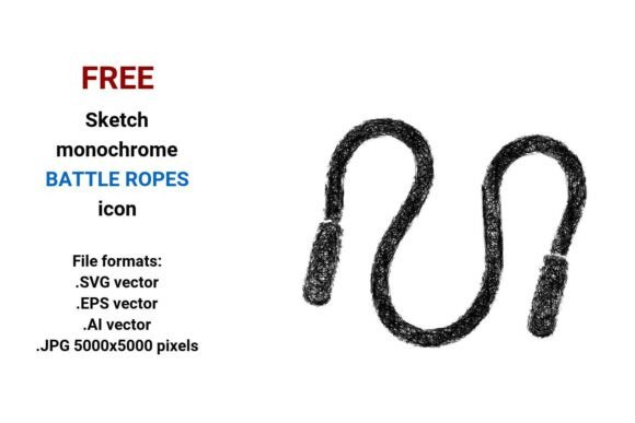 FREE Sketch Battle Ropes Icon: Simple, Scalable & Ready for Fitness Design
