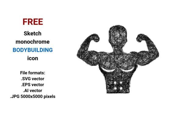 FREE Sketch Bodybuilding Icon