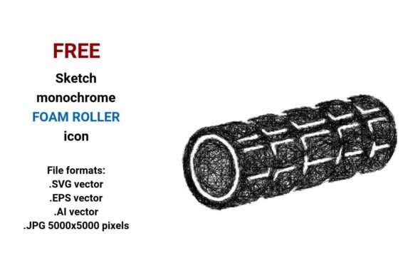 FREE Sketch Foam Roller Icon: A Versatile Design Element for Modern Creativity