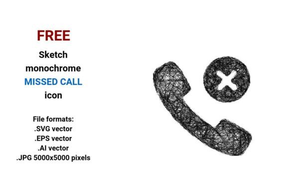 FREE Sketch Missed Call Icon – Vector & JPG Formats for Designers and Developers