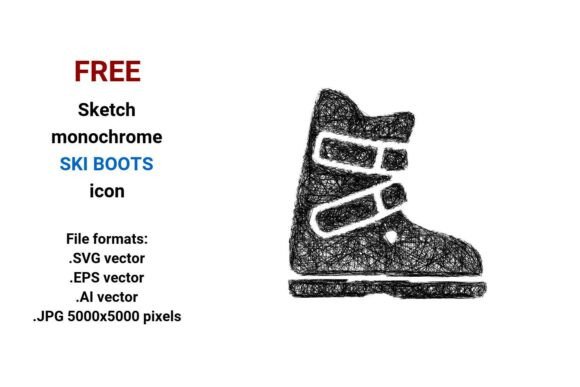 FREE Sketch Ski Boots Icon: A Practical Vector Resource for Designers and Creators