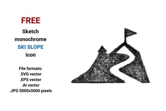 FREE Sketch Ski Slope Icon