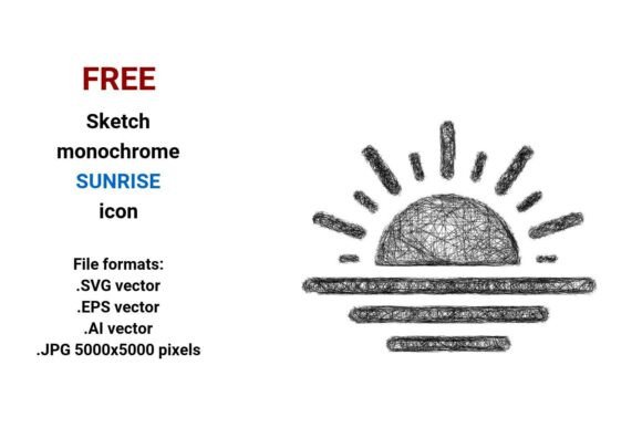FREE Sketch Sunrise Icon: Clean, Scalable & Ready for Any Project
