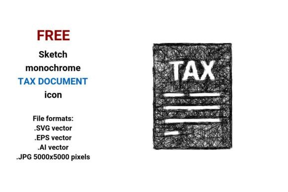 FREE Sketch Tax Document Icon: A Practical, Scalable Asset for Finance and Accounting Projects