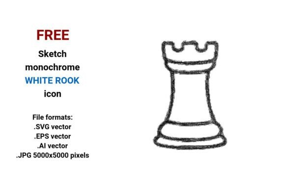 FREE Sketch White Rook Icon: A Versatile Asset for Designers and Creators
