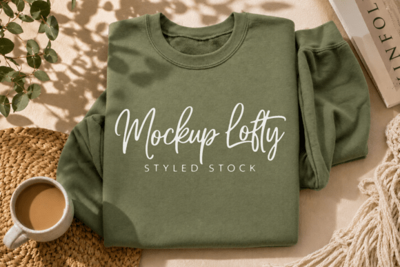 G18000 Military Green Flat Lay Mockup