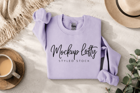Gildan 18000 Orchid Flat Lay Mockup: A Professional Tool for Designers