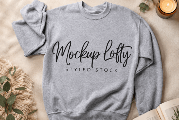 Gildan 18000 Sport Grey Flat Lay Mockup