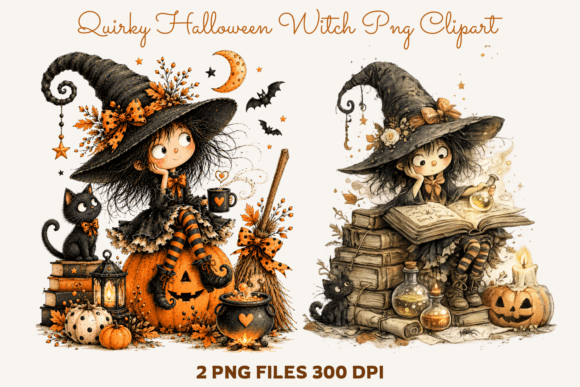 Halloween Watercolor PNG Witch PNG
