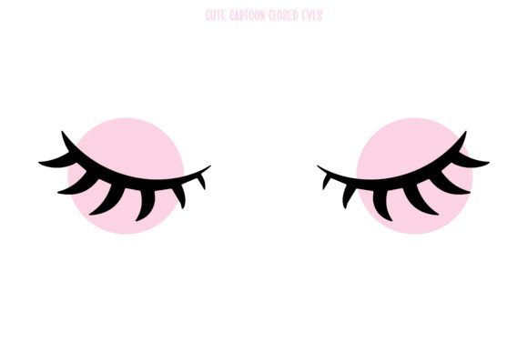 Happy Resting Eye Lashes Vector Design
