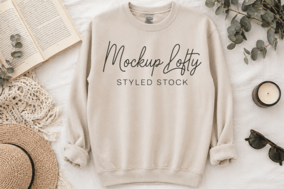 Mastering Design Presentations with the Gildan 18000 Sand Sweater Mockup