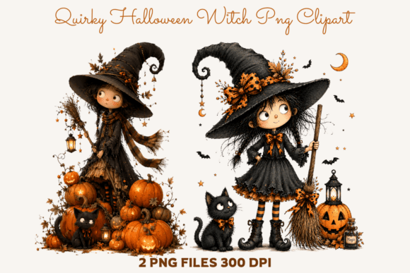Quirky Halloween Witch PNG: High-Quality Transparent Clipart for Creative Projects