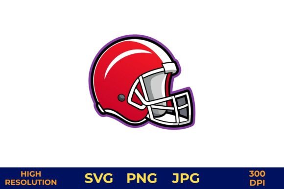 Red Football Helmet Vector Illustration: A Versatile Design for Creative Projects