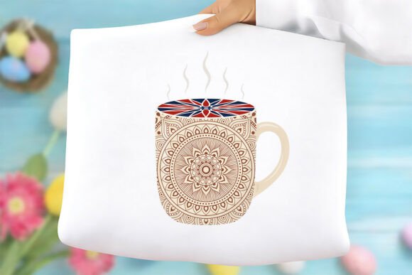 Red White Blue Decorative Mug Free PNG