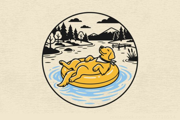 Relaxing Summer Lake Life Dog SVG