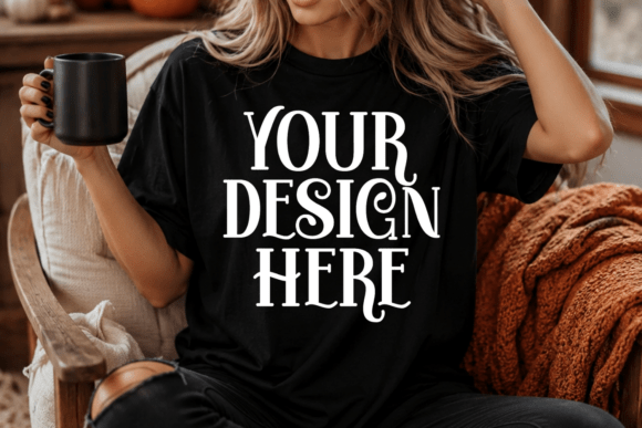 Strategic Use of Comfort Colors 1717 Black Fall Mockup for Professional Design and Branding