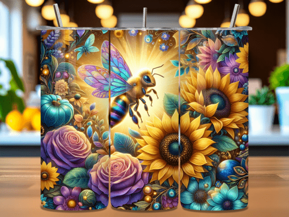 Sunflower Floral Tumbler Wrap PNG