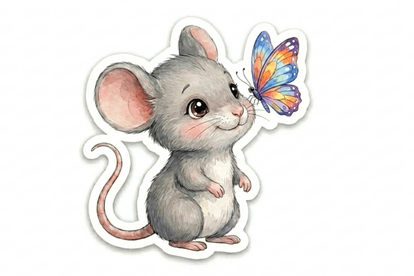 The Mouse with Butterfly on Nose Sticker: A Tiny Touch of Kawaii for Creative Expression