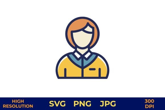 Vector Role Model Icon in Bright Colors