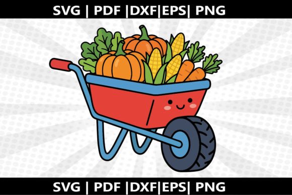 Wheelbarrow Harvest SVG Cricut Cut File